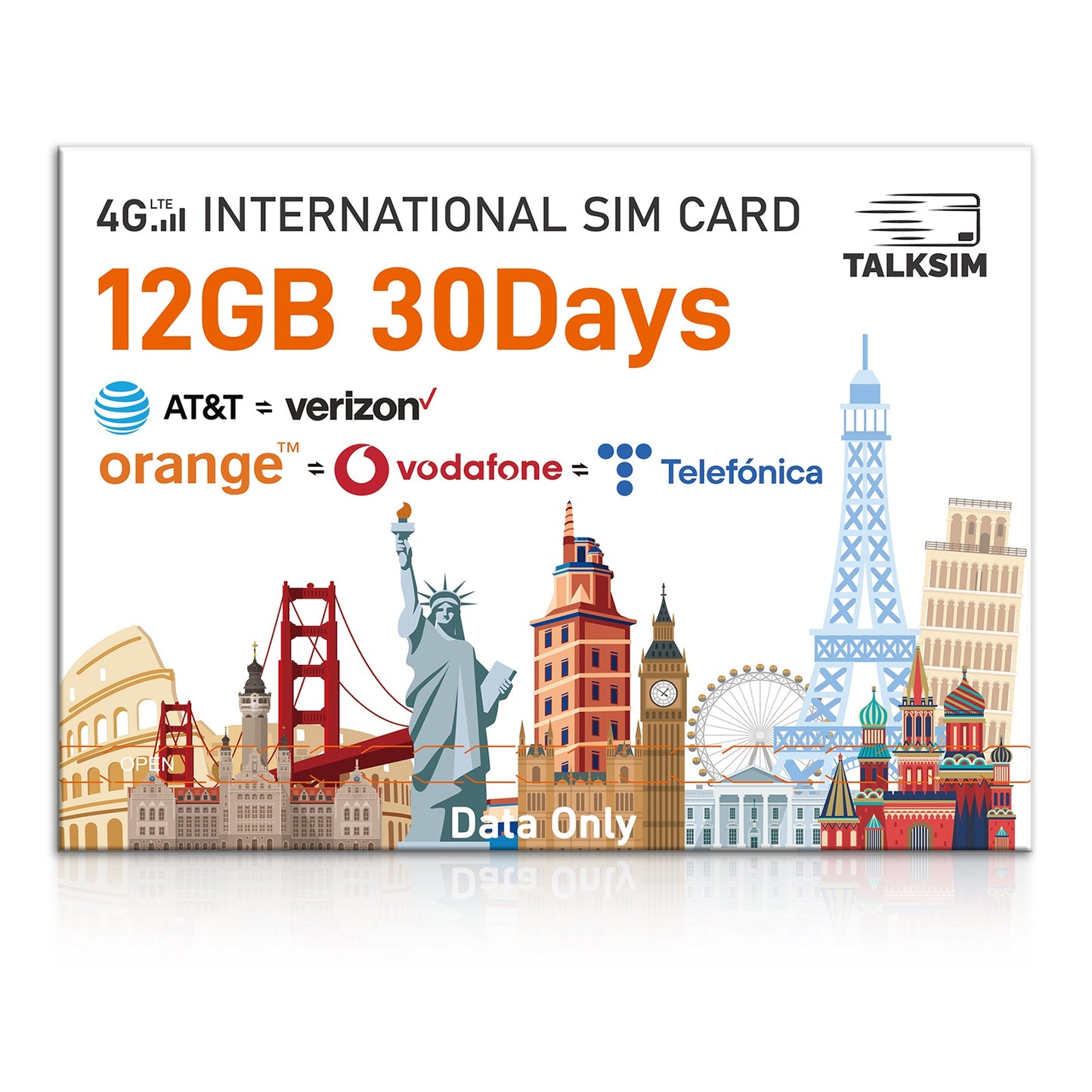 International Data SIM Card, 5G/4G LTE Coverage in USA and 51 Countries |UK, Europe, Asia, Oceania Prepaid Travel Data Only SIM for Portable WiFi Mobile Hotspot, Tablet, No Contract