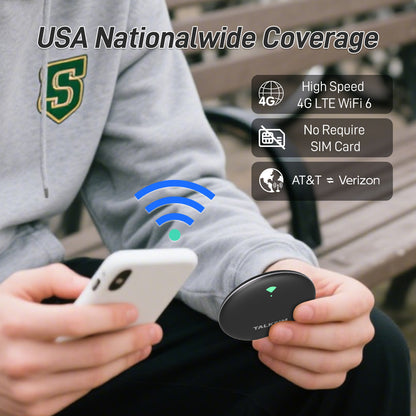 UFO MiFi with 1GB Data, 4G Mobile WiFi Hotspot for USA, 2000mA Battery, Black