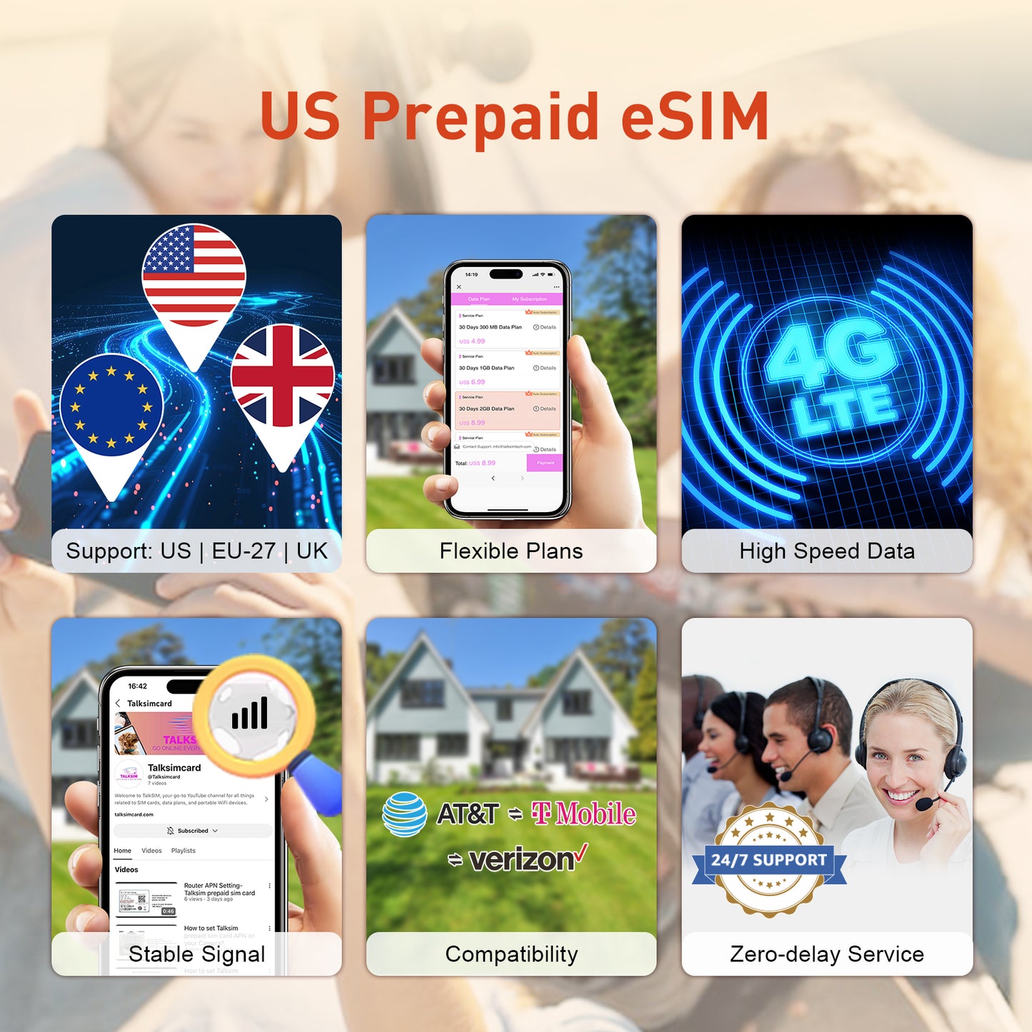Unlimited Data eSIM|US, Europe & More, 51 Countries|No Contract|Flexible Plans