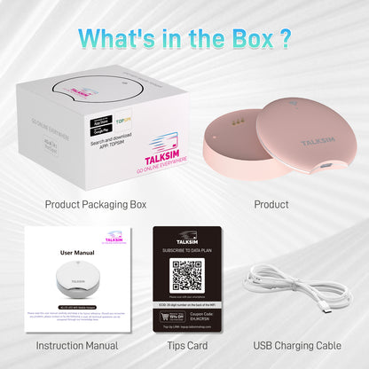 UFO MiFi with 1GB Data, 4G Mobile WiFi Hotspot for USA, 2000mA Battery, White/Pink/Black/Orange