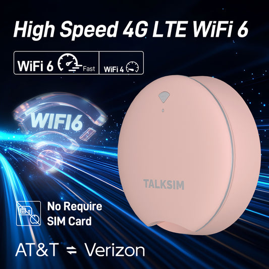 UFO MiFi with 1GB Data, 4G Mobile WiFi Hotspot for USA, 2000mA Battery, Pink