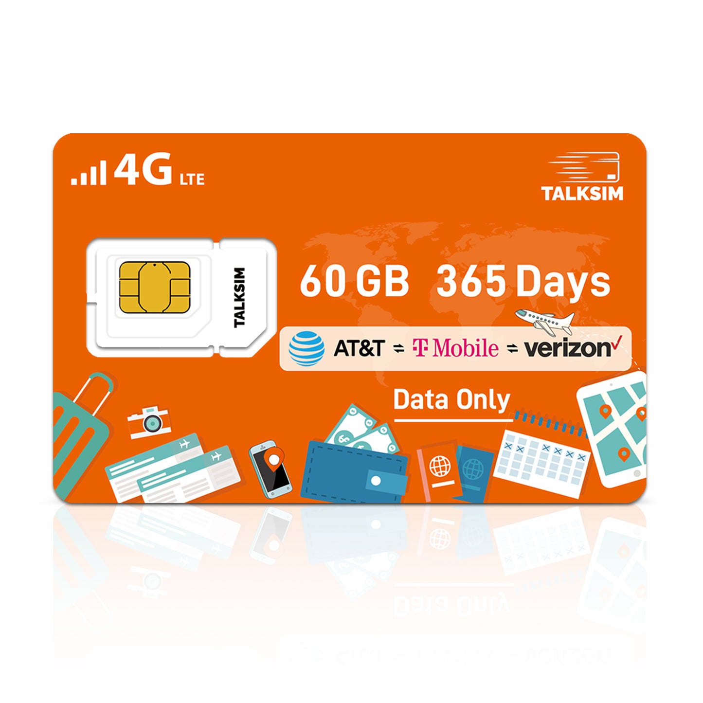 International Student SIM USA - No Monthly Fee, Tri-Network (ATT/TMO/VZ), Instant Connectivity for Family Calls