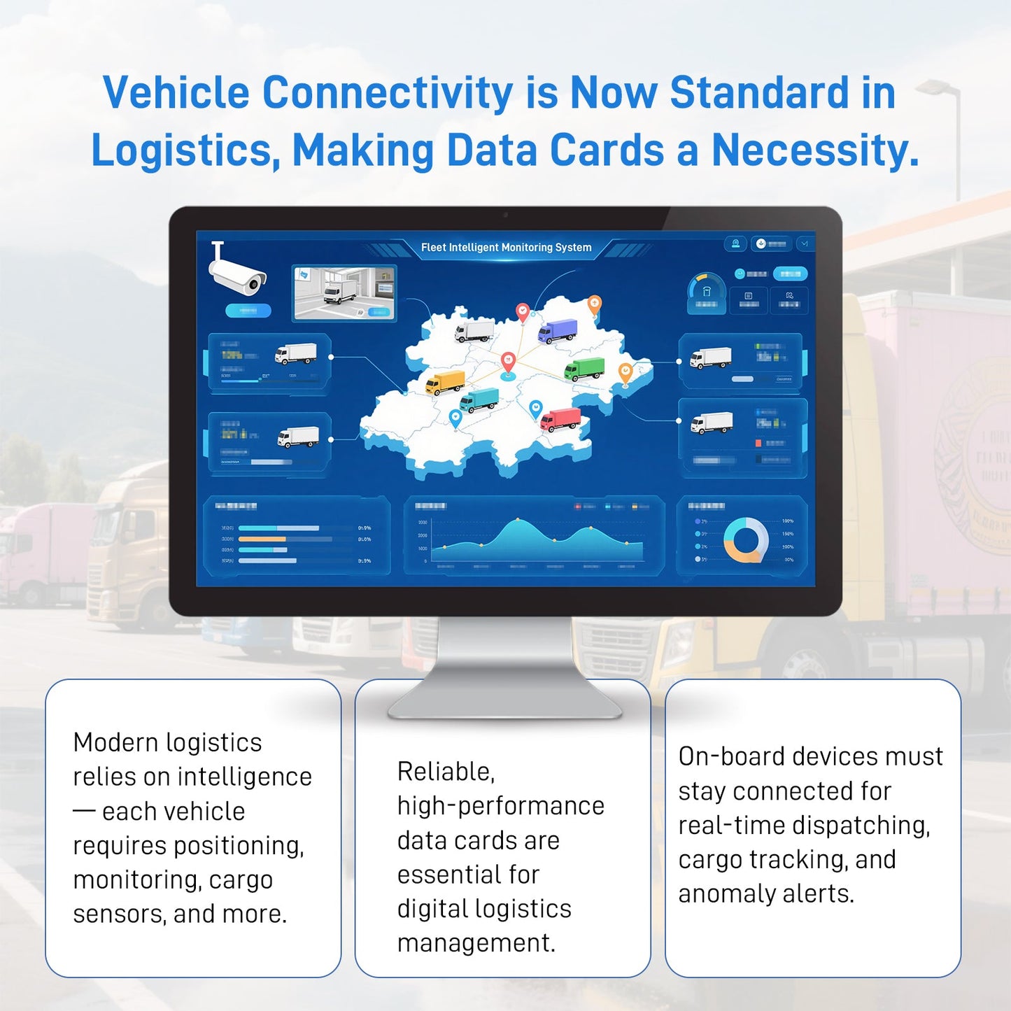 IoT Data SIM for Fleet Management - No Monthly Fee, Tri-Network Coverage (ATT/T-Mobile/Verizon), Real-Time GPS & Cold Chain Monitoring