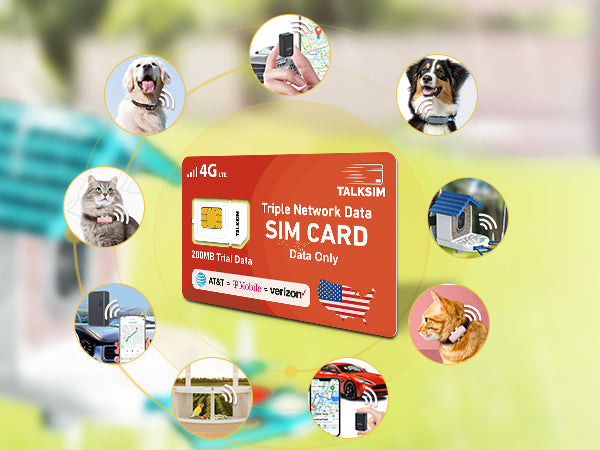 TalkSIM Prepaid 4G LTE Cellular SIM Card-Support AT&T, T-Mobile Dual Network - USA Data Only SIM Card|FREE 200MB